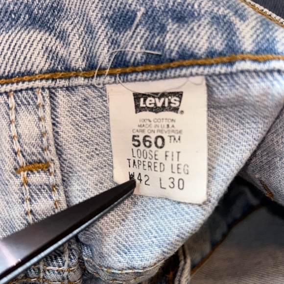Levi’s 560 Jeans Loose Fit Tapered Leg- 42 x 30 - Picture 7 of 7